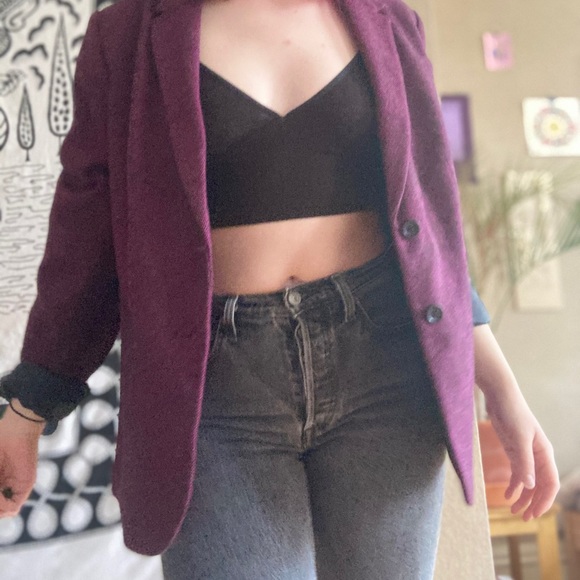 Vintage Purple Tweed Blazer S - Picture 5 of 7